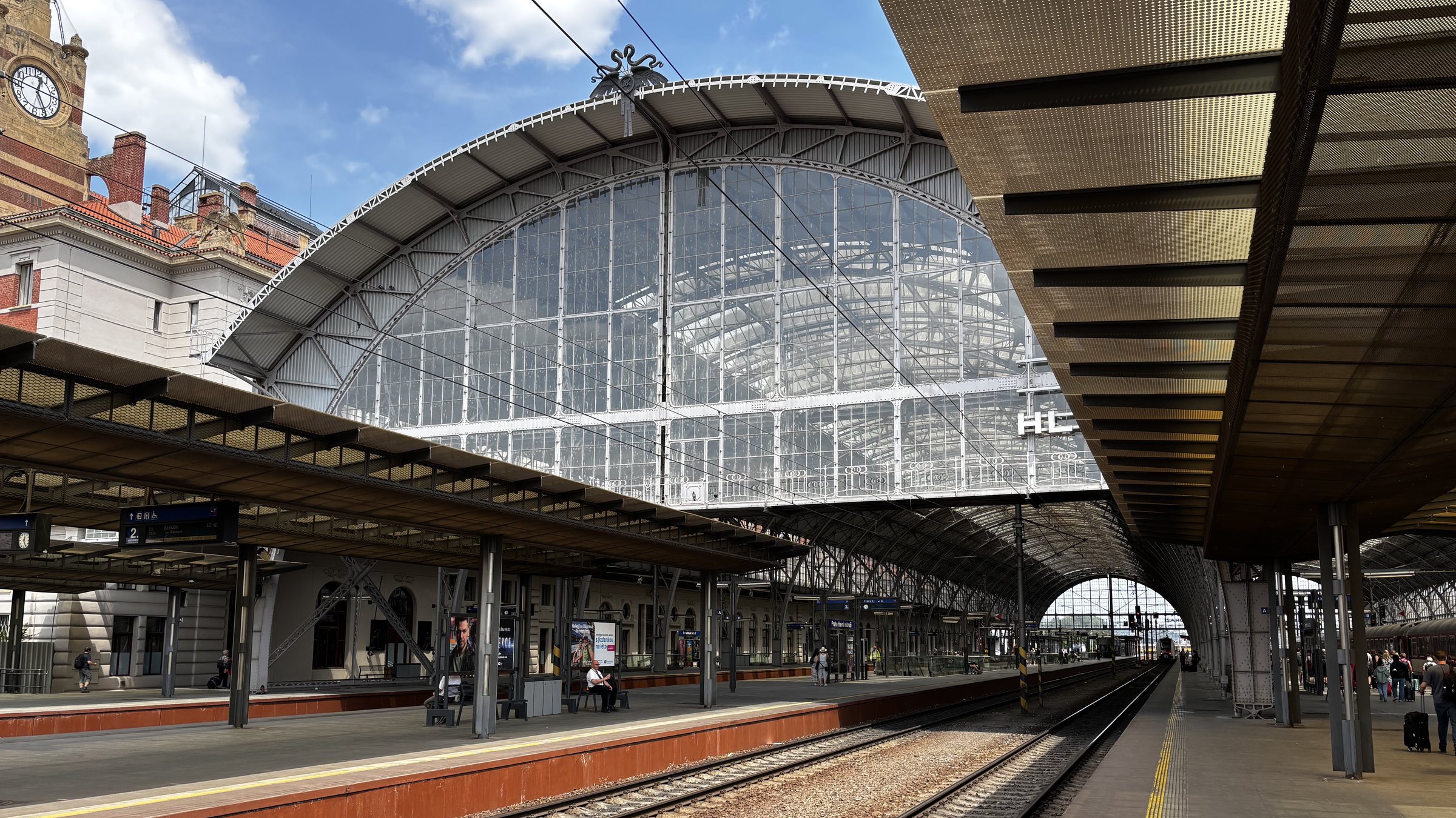 Praha hlavní nádraží. The Art Nouveau styled, Prague Railway station originally named after Franz Joseph I of Austria and was the start of the south bound Emperor Franz Joseph Railway that ran to Benešov, Tábor and Vienna.